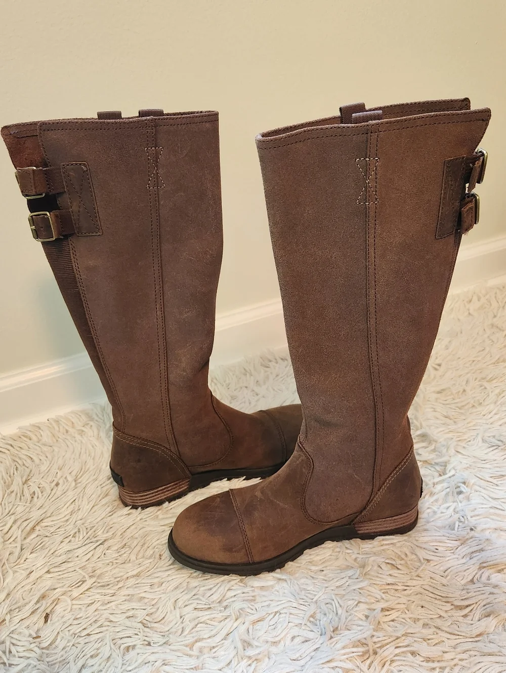 Tall Brown Leather Riding Boots - Classic Style